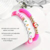 Wholesale Teachers' Holiday Apple Letters Colorful Soft Pottery Bracelet
