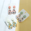 Wholesale New Clay Clay Earrings Handmade Earrings for Women Niche High-End Retro Elegant Soft Clay Polymer Earrings Geometry