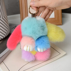 Wholesale Colorful plush rabbit cute bag pendant keychain