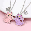 Wholesale children's magnetic necklace BFF alloy jewelry cartoon girl pendant