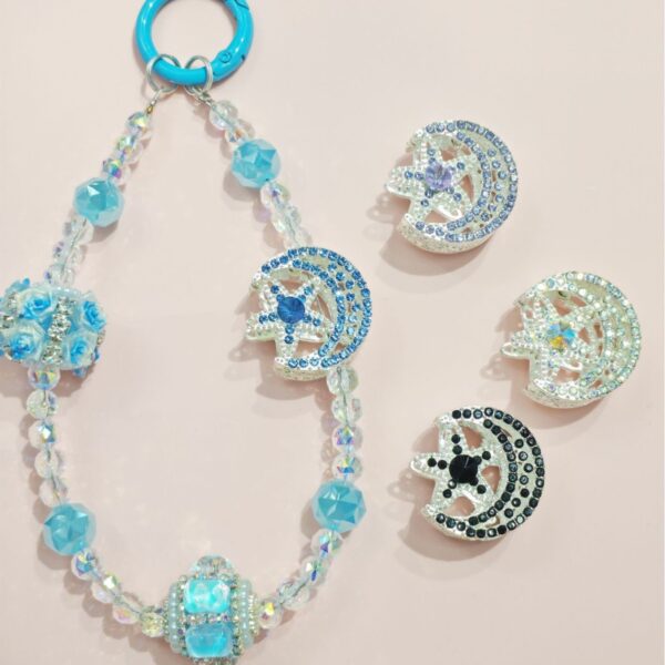 Wholesale 10pcs colored hollow star moon alloy beads