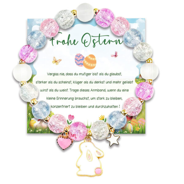 Wholesale Easter Blooming Bead Pink Love Rabbit Bracelet