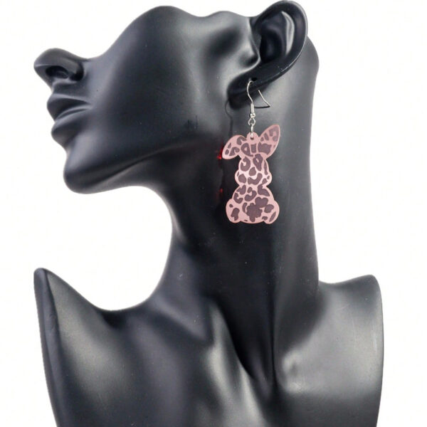 Wholesale Easter Cute Rabbit Peach Heart Acrylic Earrings