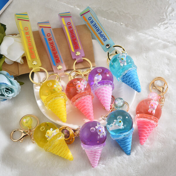 O1CN01XqDNvB1JLzxCK01Xt_2200601031013-0-cib Wholesale Acrylic Ice Cream Crystal Ball Sand Flow Keychain