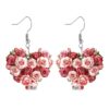 Wholesale Romantic heart-shaped rose earrings for Valentine's Day