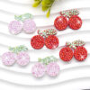 Wholesale Red and pink cherry rhinestone embroidery DIY Patches