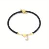 Wholesale A-Z Initial Letter Love Set Zirconia Adjustable Black Rope Bracelet