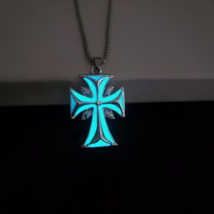 Stainless steel blue green light