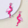 Wholesale Splicing colored parrot flamingo acrylic earrings