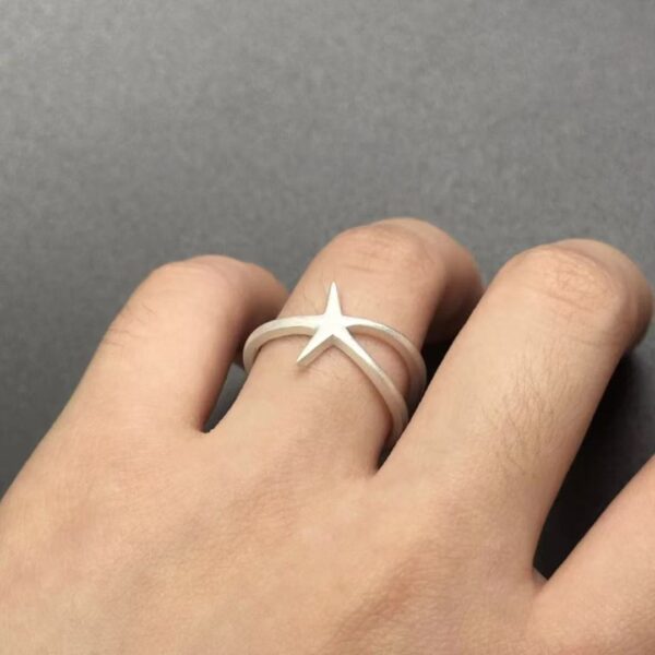 Wholesale Silver Star Opening Alloy Ring
