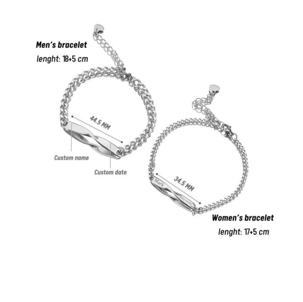Wholesale Stainless Steel Mobius Couple Infinite Love Bracelet