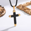 Wholesale Two-Tone Cross Necklace 316 Stainless Steel Necklace