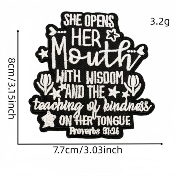 Wholesale English short sentence cartoon black and white embroidery DIY Patches