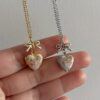 Wholesale Angel Heart Shaped Box Gold Bow Necklace