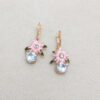 Wholesale Vintage Enamel Inlaid with Floral Earrings Diamonds