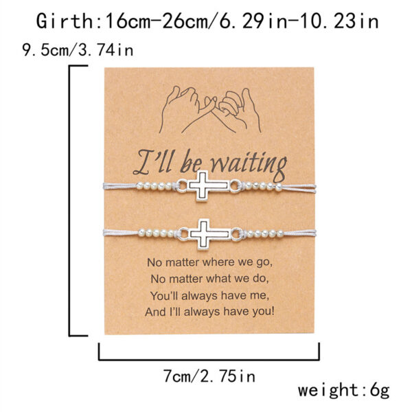 Wholesale Cross couple hollowed out handmade woven paper card bracelet