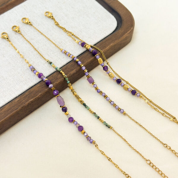 Wholesale natural jasper stone bracelet stainless steel bracelet