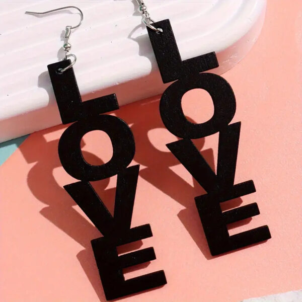 Wholesale LOVE English letter long Valentine's Day acrylic earrings
