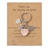 Wholesale Pink crystal amethyst tiger eye green heart-shaped keychain