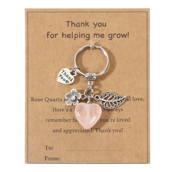 Wholesale Pink crystal amethyst tiger eye green heart-shaped keychain