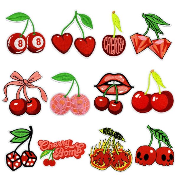 Wholesale Fruit Strawberry Cherry Cartoon Embroidery DIY Patches