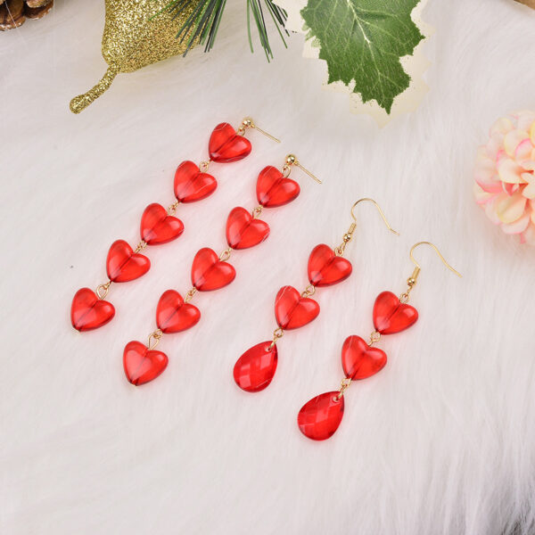 Wholesale Bow Peach Red Heart Earrings