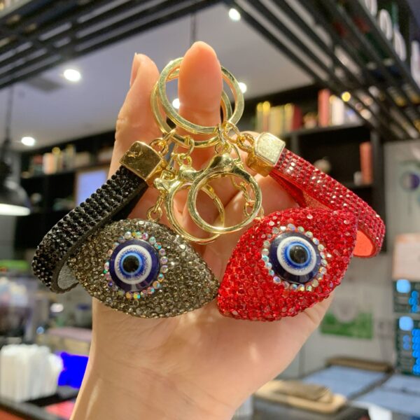Wholesale Full Rhinestone Demon Eye Keychain
