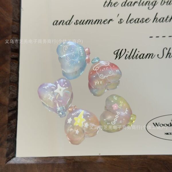 Wholesale 10pcs relief star elephant love balloon acrylic beads
