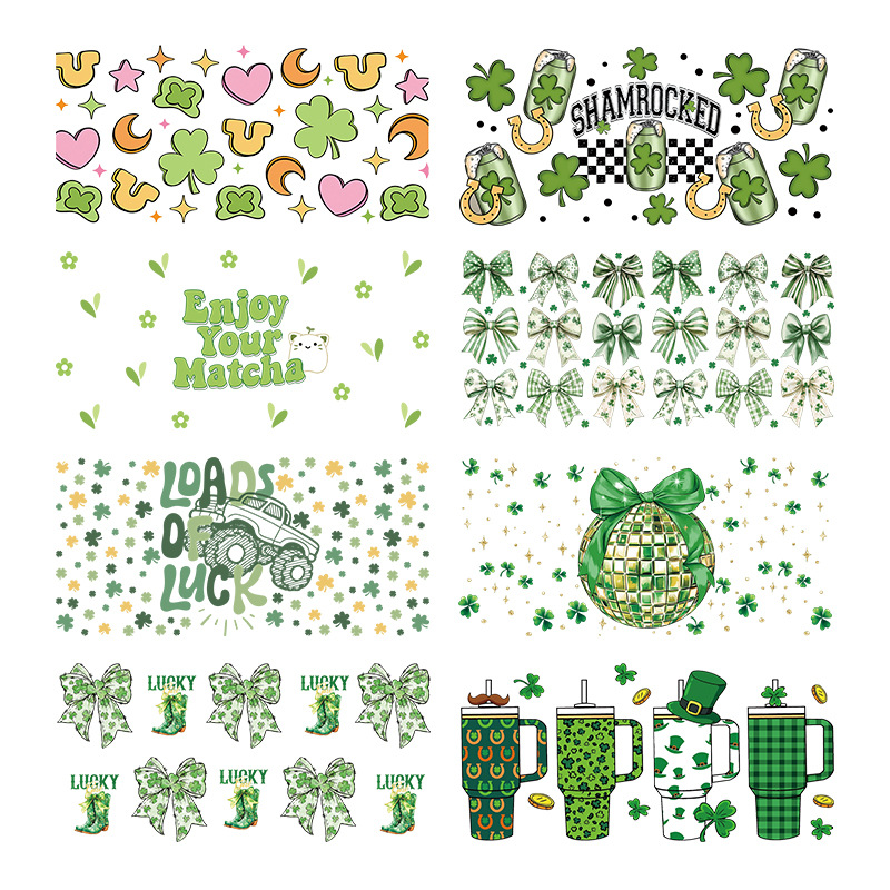 Wholesale UV transfer sticker for glass cs crystal label crystal sticker 16OZ UV DTF WRAPS