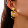 Wholesale Valentine's Day heart-shaped tassel diamond earrings