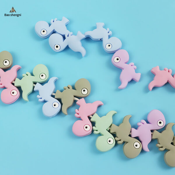 O1CN01Y5GKki1RqhTiIJOmn_2869292163-0-cib Wholesale 10PCS Teether Dinosaur DIY Baby Molded Silicone Beads