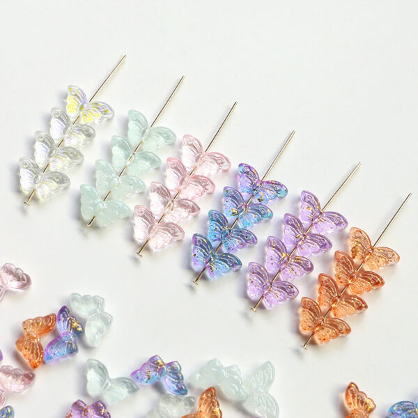 Wholesale Fairy beauty retro butterfly magic color glazed beads beaded material diy handmade jewelry bracelet necklace hairpin accessories