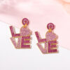Wholesale Letter inlaid zircon Valentine's Day earrings