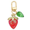 Wholesale Cute Strawberry Fruit with Leaves U-shaped Door Buckle keychain