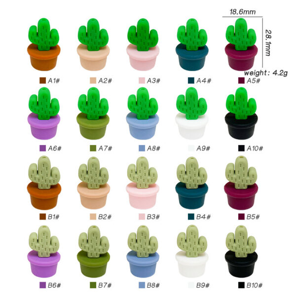 O1CN01Y78n8W1ejSKeFY52C_2219683907-0-cib Wholesale of 10PCS Mini Cactus Silicone Beads