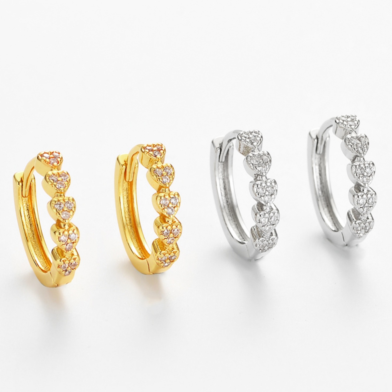 Wholesale Zircon Heart Earrings - Aordable Luxury