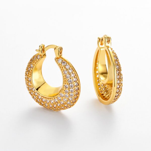 Wholesale Micro-paved zircon earrings, full diamond design, elegant and vintage.