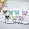 Wholesale 10pcs Soft ceramic three-dimensional butterfly crystal tassel beads