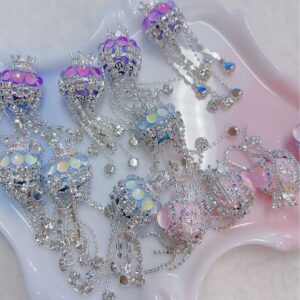Wholesale 10pcs colored crown tassel diamond beads