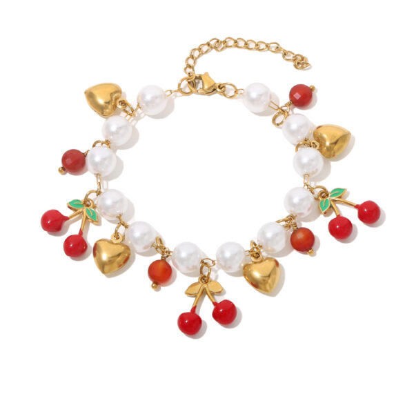 O1CN01Y9OCDn1nmy4j2RCrq_2217967715133-0-cib Wholesale Stainless Steel Heart Cherry Bracelet