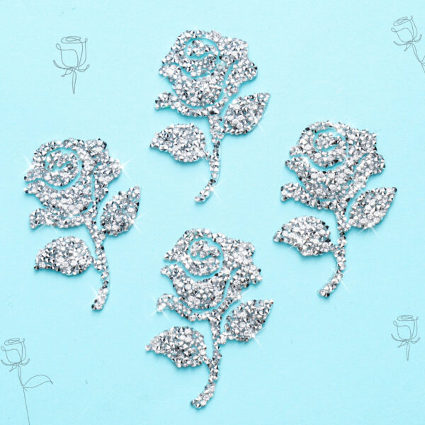Wholesale Rose rhinestone embroidery DIY Patches