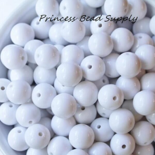 Wholesale 5pcs Pure White Acrylic Beads Bubblegum Beads