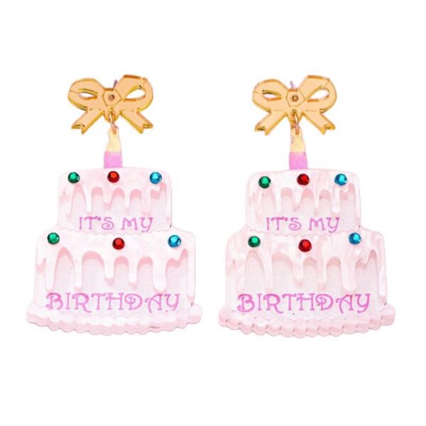 Wholesale Birthday Cake Acrylic Earrings