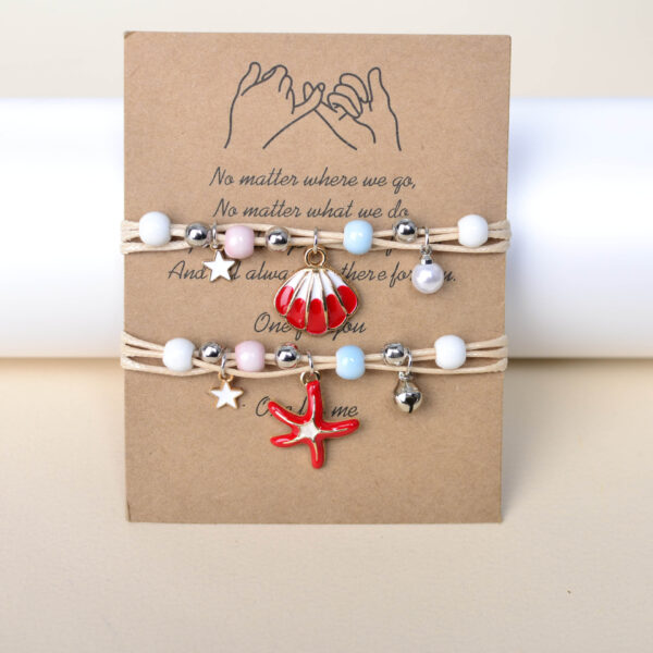Wholesale hand woven bracelet starfish shell small bell student girlfriends gift friendship