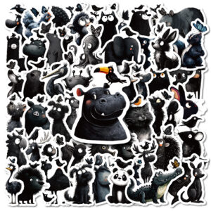 Wholesale 5pcs 56 Black Animal Cartoon Stickers Creative Stickers