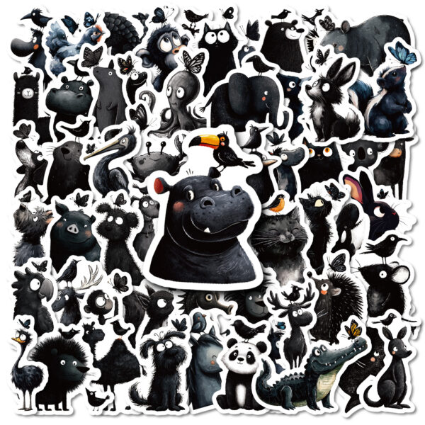 O1CN01YDUdpK2MNKTcAJVwe_2217594429815-0-cib Wholesale 5pcs 56 Black Animal Cartoon Stickers Creative Stickers