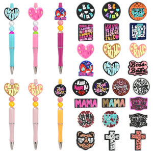 Wholesale Random 100pcs Flower Horror Halloween Phrase Focal Beads