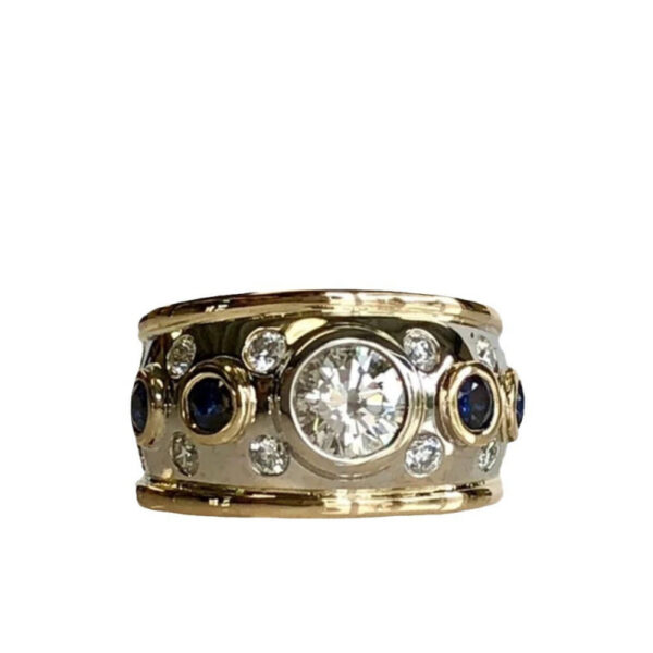 Wholesale Gold tone copper cubic zirconia sparkling cube ring