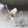 Wholesale Vintage Alloy Silver Butterfly Earrings