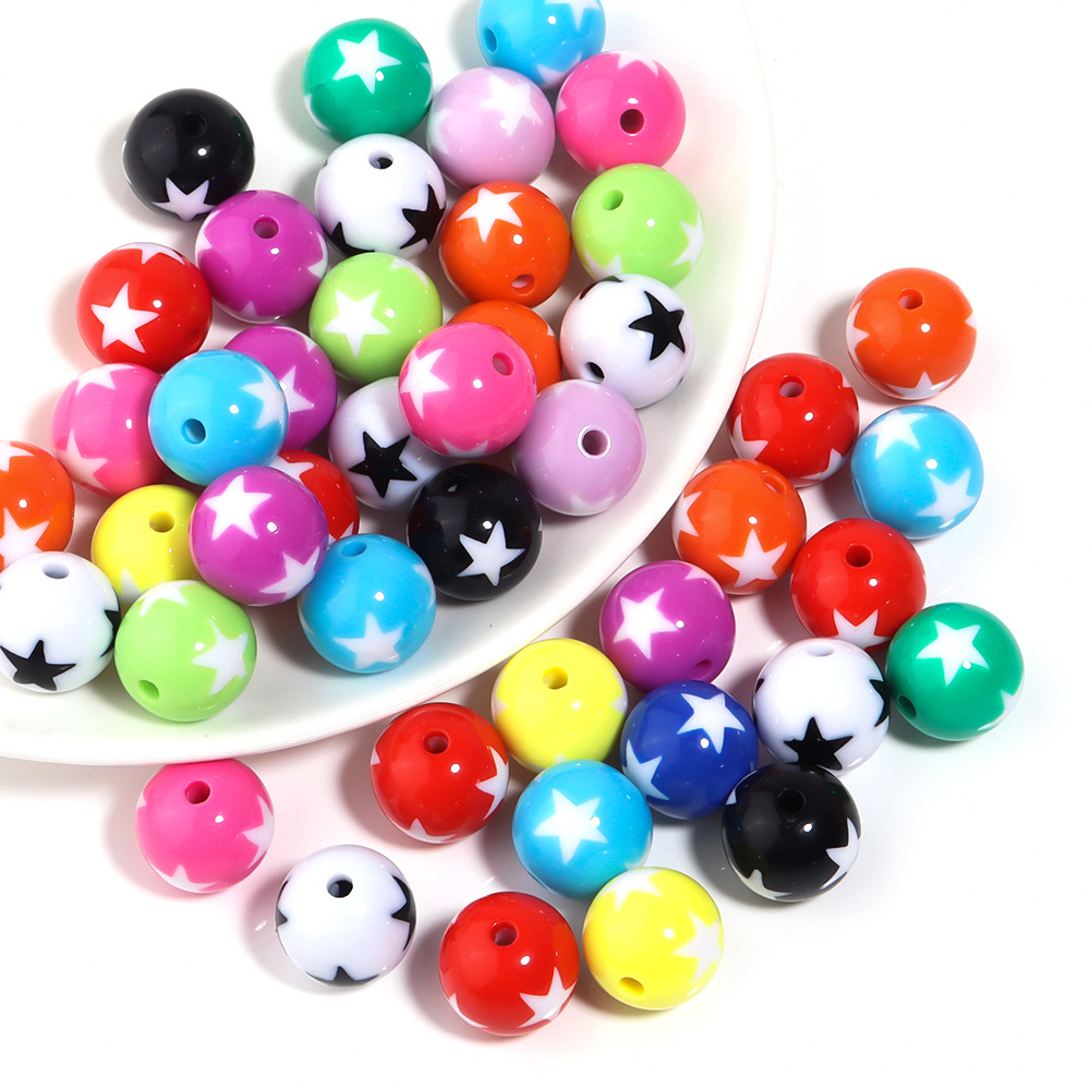 Wholesale Colorful Pentagram Bicolor Acrylic Beads